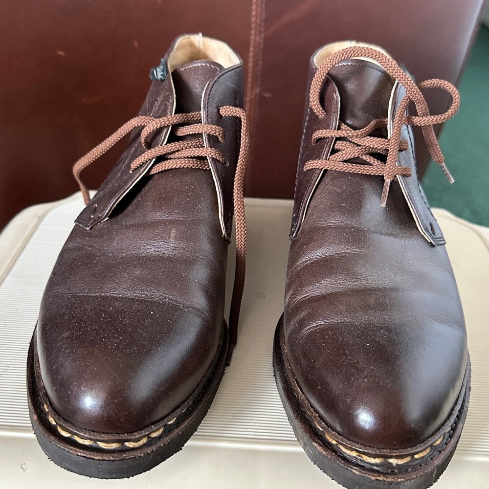 Men's Brown Paraboot Chukka Leather Shoes 5